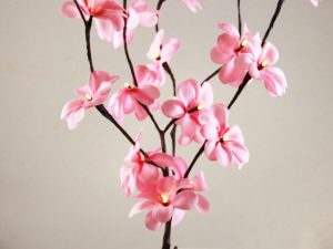 1 Set of 50cm H 20 LED Pink Frangipani Tree Branch Stem Fairy Light Wedding Event Party Function Table Vase Centrepiece Decoration Girl Bedroom