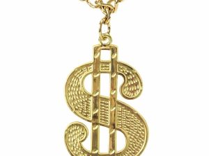 10cm Big Daddy Gold Chain Chunky Necklace Rapper 90s Hip Hop Fake $ Dollar Sign