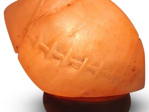 12V 12W Rugby Himalayan Pink Salt Lamp Carved Footy Rock Crystal Light Bulb On/Off