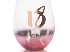 18th Birthday Blush Stemless Glass