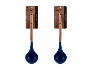 2 pcs Beechwood & silicone ladle navy