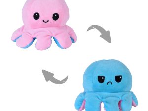 2 pk Flippy Mood Changing Reversible Octopus Plush Toy Assorted Color