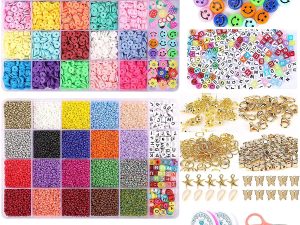 25000 Pcs 24 Girds DIY Acrylic Bead A-Z Letter Beads and Polymer Soft Clay Kit For Bracelet Making