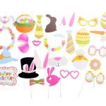 28pcs Easter Photo Booth Props Party Selfie Costume Rabbit Egg Bunny