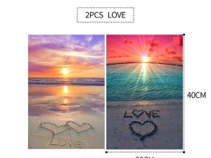 2PCS 5D Diamond Painting Kits Diamond Glue Art Kit Paint for Adults Kids DIY Gift 40x30cm