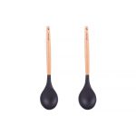 2pcs Beechwood & silicone spoon charcoal