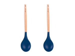 2pcs Beechwood & silicone spoon navy