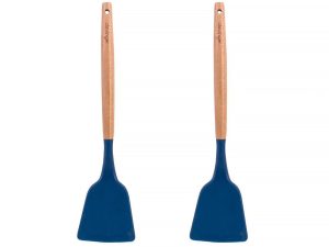 2pcs Beechwood & silicone turner navy