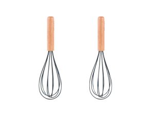 2pcs Beechwood & silicone whisk charcoal