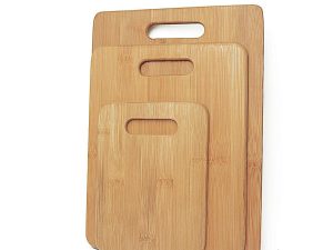 3 Pack Bamboo Cheese Cutting & Serving Chopping Board Set