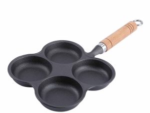 4 Cup Cast Iron Egg Frying Pan Divided Egg Skillet Pan Fried Egg Pan Cooker Pancake Egg Fryer