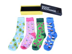 4pk Novelty Socks Gift Box - Yellow Box