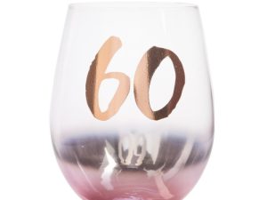 60th Birthday Blush Stemless