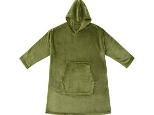 Accessorize Moss Green Super Soft Hooded Blanket Small/Medium