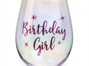 Birthday Girl Irid Wine Glass