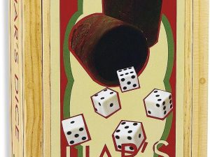 Cardinal Games Liars Dice in Wood Box Retro Game