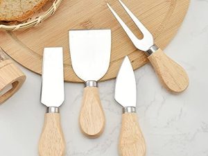 Clevinger Avalon 4 Piece Wood Handle Cheese Knife Set