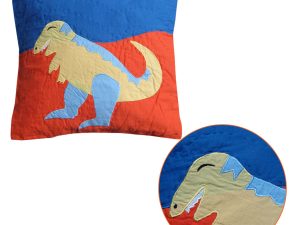 Dinosaur Embroidered Filled Cushion