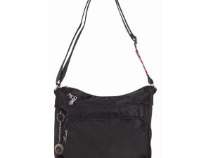 FIB Crossbody Shoulder Bag RFID Blocking Travel Wallet Strap - Black