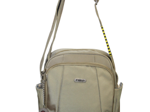 FIB Mens Tablet Crossover Travel Wallet Crossbody Shoulder Bag - Sand