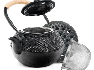 GOMINIMO 1200ML Iron Teapot with Filter and Warmer