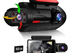 HD 1080P Car Dash Cam Front and Inside Dual Camera Comes With 32GB Card