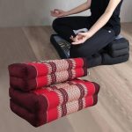 Mothers day gift Meditation Cushion Set Blue Medium Size-RED3-Fold Zafu