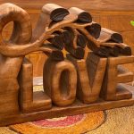 Mothers day gift Wooden carved LOVE words decoration 33 cm long