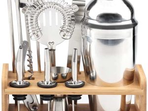 Steel Shaker Cocktail Bar Set Kit with 13 Pieces Bar Utensils