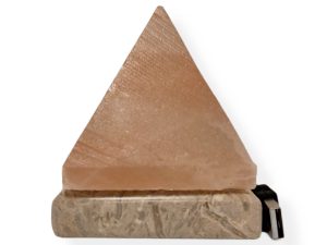 USB Himalayan Salt Lamp - Pyramid Triangle Carved Shape Pink Crystal Rock Light