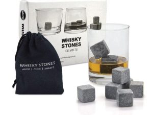 Whiskey Stones Ice Melts - 9 Reusable Natural Marble Chilling Scotch Rocks Cubes