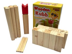 Wooden Kubb Set - Outdoor Classic Swedish Skittle Garden Game Kids