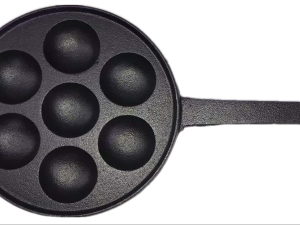 YES4HOMES 7 Holes Mini Cast Iron Cake Pan Mini Dutch Pancake Cake Pan with Handle